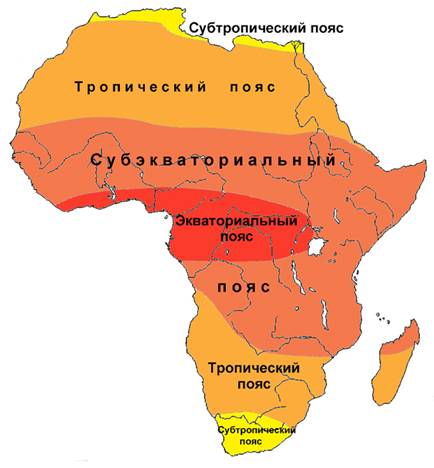 Количество климатических поясов в которых расположена африка? ?