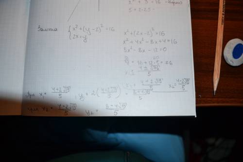 Решите графически систему уравнений a) x²+(y-2)²=16 б) y= -x²+4x y=2x y= 2x+3