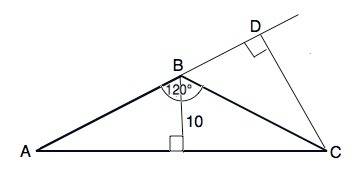 Вравнобедренном треугольнике abc с основанием ac угол при вершине равен 120 градусов, cd-высота. най