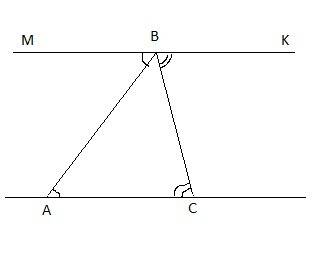 Через вершину b треугольника abc провели прямую mk параллельную прямой ac угол mba = 42 градусов уго