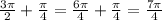 \frac{3\pi}{2}+\frac{\pi}{4}=\frac{6\pi}{4}+\frac{\pi}{4}=\frac{7\pi}{4}