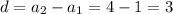 d=a_2-a_1=4-1=3