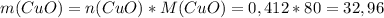 m(CuO)=n(CuO)*M(CuO)=0,412*80=32,96