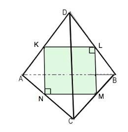 Ребра тетраэдра равны 38. найдите площадь сечения, проходящего через середины четырех его ребер.