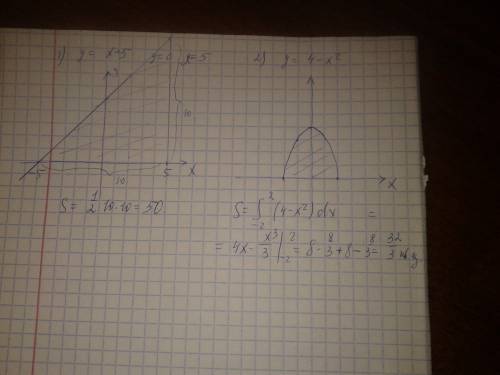 1)вычислить площадь фигуры ограниченной прямыми y=x+5 y=0 x=1 x=5 2) вычислить площадь ограниченной