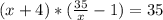 (x+4)*( \frac{35}{x}-1) = 35