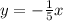 y=-\frac{1}{5}x