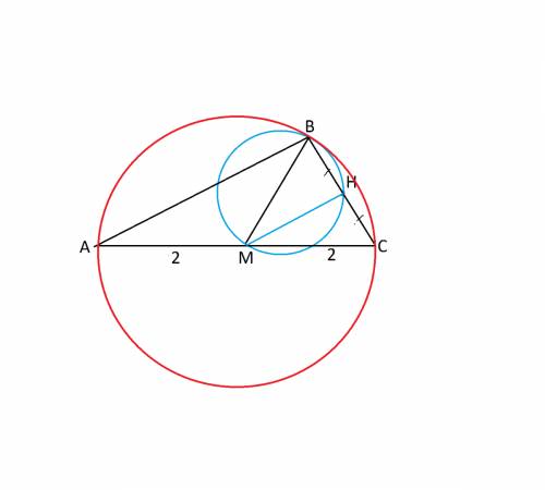 Медиана вм треугольника авс является диаметром окружности , пересекающей сторону вс в ее середине .