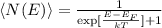 \langle N(E)\rangle=\frac {1}{\mathrm{exp}[{\frac{E-E_F}{kT}]}+1}