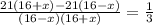 \frac{21(16+x)-21(16-x)}{(16-x)(16+x)}= \frac{1}{3}