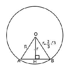 Длина окружности, описанной около правильного многоугольника, в 2/3 корень 3 больше длины окружности