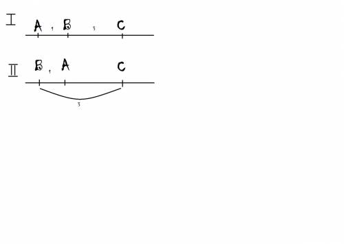 На прямой выбраны три точки a,b и c,причём ab=1,bc=3.чему может быть равно ac? укажите все возможные