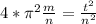 4* \pi^{2} \frac{m}{n} }= \frac{ t^{2} }{n^{2}}