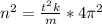 n^{2} =\frac{ t^{2} k}{m}*4 \pi^{2}