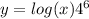 y=log(x) 4^{6}