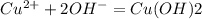 Cu^{2+}+2OH^-=Cu(OH)2