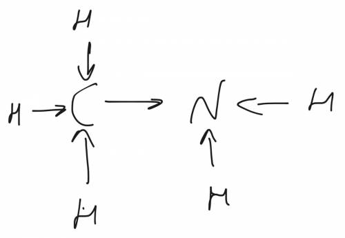Укажите смещение электронной плотности всех связей в молекуле аминометана: ch3nh2