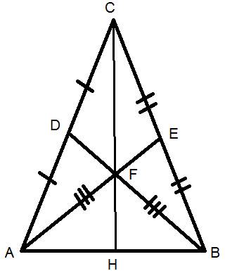 Докажите, что если в треугольнике две медианы равны, то это треугольник равнобедренный