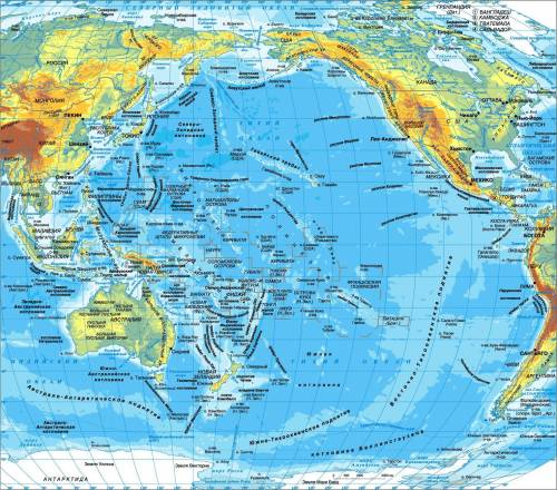 Яке положення тихого океана відносно екватора й нульового меридіана?