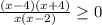 \frac{(x-4)(x+4)}{x(x-2)} \geq 0