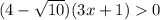 (4- \sqrt{10}) (3x+1)0