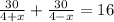 \frac{30}{4+x}+\frac{30}{4-x}=16