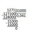 1,271: 31= решите этот пример в столбик, объясните как решать такие примеры !