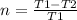 n= \frac{T1-T2}{T1}