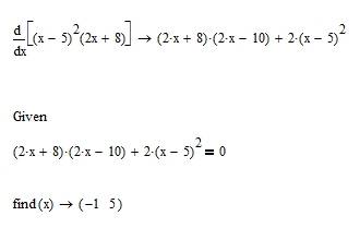 Найдите точки экстремума функции и определите их характер. у=(х - 5)²(2х + 8)