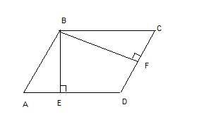 Впараллелограмме abcd проведены высоты be и bf. докажите, что треугольник abe подобен треугольнику c