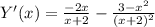 Y'(x)= \frac{-2x}{x+2}- \frac{3-x^2}{(x+2)^2}