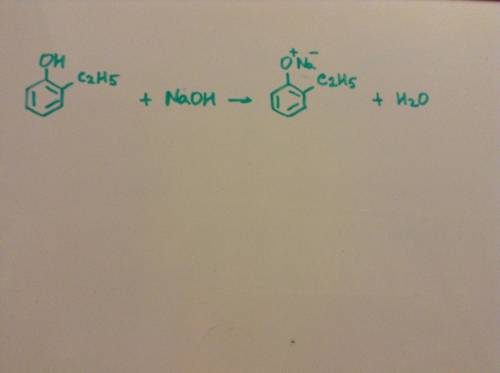 Написать реакции взаимодействие с водным раствором щелочи о-этилфенола, назвать продукты