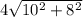 4\sqrt{10^2+8^2}