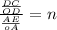 \frac{ \frac{DC}{OD} }{ \frac{AE}{oA} } =n