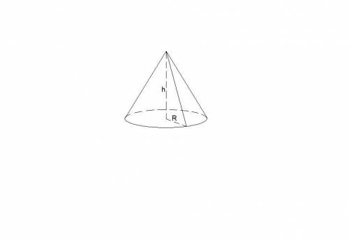 Вычислите объем конуса,высота которого равна 6 см,а радиус основания - 4 см.