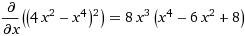 Найдите производную функции f x =(4х^2-x^4)^2