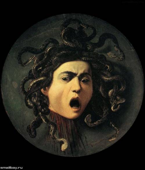 Итальянский художник караваджо изобразил эту голову на настоящем щите который правда использовался н