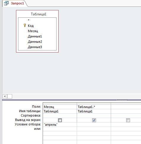 Как создать в аксесе запрос что бы выбиралось только за