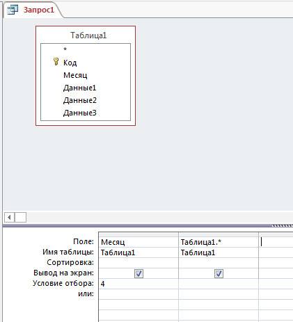Как создать в аксесе запрос что бы выбиралось только за