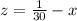 z= \frac{1}{30}-x