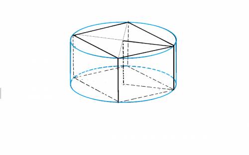Воснавании прямой призмы лежит квадрат со стороной 3. боковые ребра равны 4/п.найдите объем цилиндра