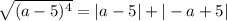 \sqrt{(a-5)^4}=|a-5|+|-a+5|