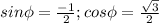 sin \phi=\frac{-1}{2}; cos \phi=\frac{\sqrt{3}}{2}