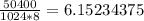 \frac{50400}{1024*8}=6.15234375