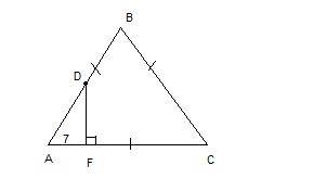 Вравностороннем треугольнике авс из середины d стороны авпроведен перпендикуляр df на сторону ас,при