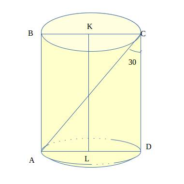 Найдите площадь полной поверхности цилиндра если диагональ его осевого сечения равна 8 см и составля