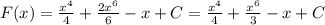 F(x)= \frac{x^{4}}{4}+ \frac{2x^{6}}{6}-x+C= \frac{x^{4}}{4}+ \frac{x^{6}}{3}-x+C
