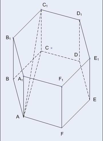 Вправильной шестиугольной призме аbcdefa1b1c1e1f1 все ребра равны 5 найдите расстояние от точки а до