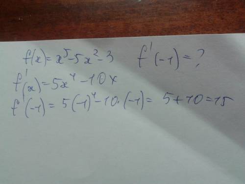 Найдите угловой коэффициент касательной, проведенной к графику функции f(x)=x^5-5x^2-3 в его точке с