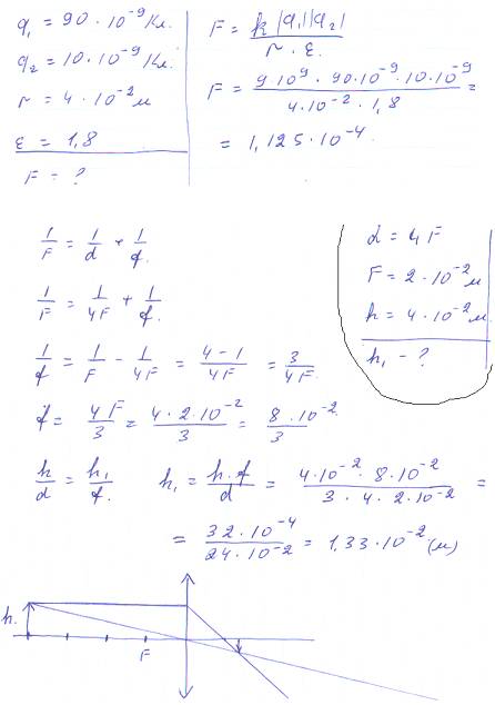 1.заряды 90 и 10нкл расположены на расстоянии 4см друг от друга. определить силу их взаимосвязей в к